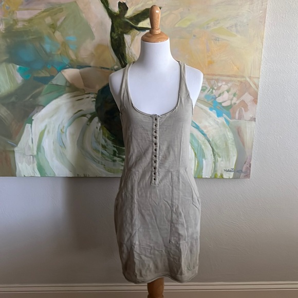 Nation LTD Neda Racerback Dress - Greyish Green Size Small